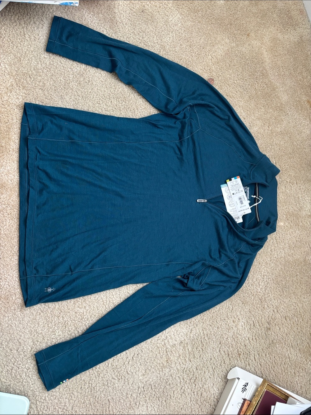 Smartwool Women's Teal Long-Sleeve Merino Zip Top